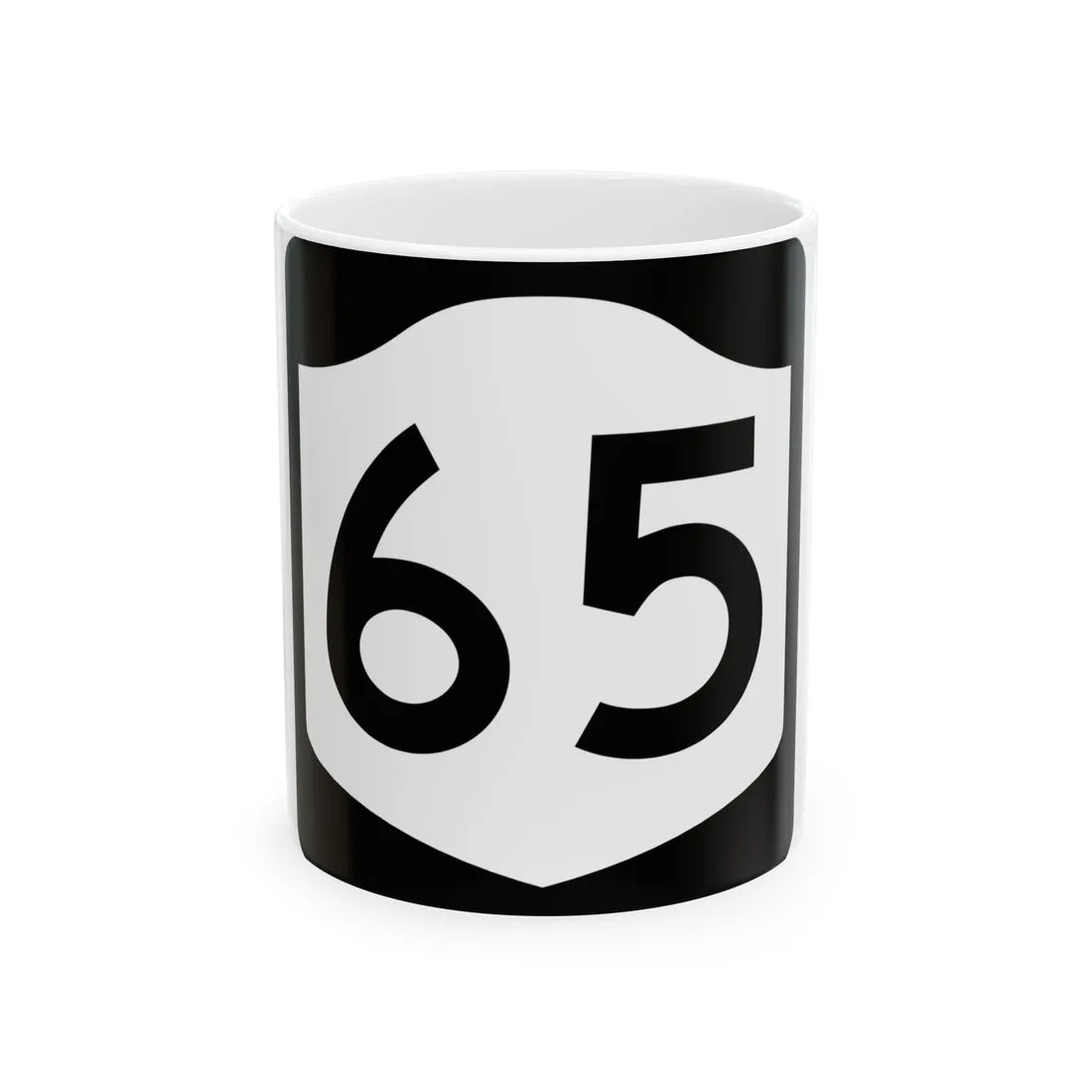 NY-65 (New York) (Road Sign) White Coffee Mug 11oz - Go Mug Yourself