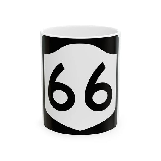 NY-66 (New York) (Road Sign) White Coffee Mug 11oz - Go Mug Yourself