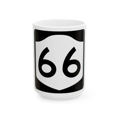 NY-66 (New York) (Road Sign) White Coffee Mug 15oz - Go Mug Yourself
