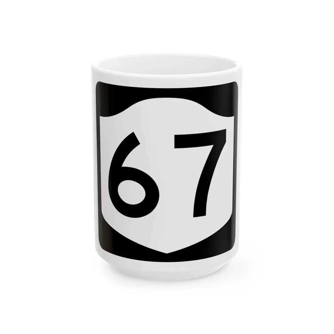 NY-67 (New York) (Road Sign) White Coffee Mug 15oz - Go Mug Yourself