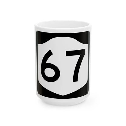 NY-67 (New York) (Road Sign) White Coffee Mug 15oz - Go Mug Yourself
