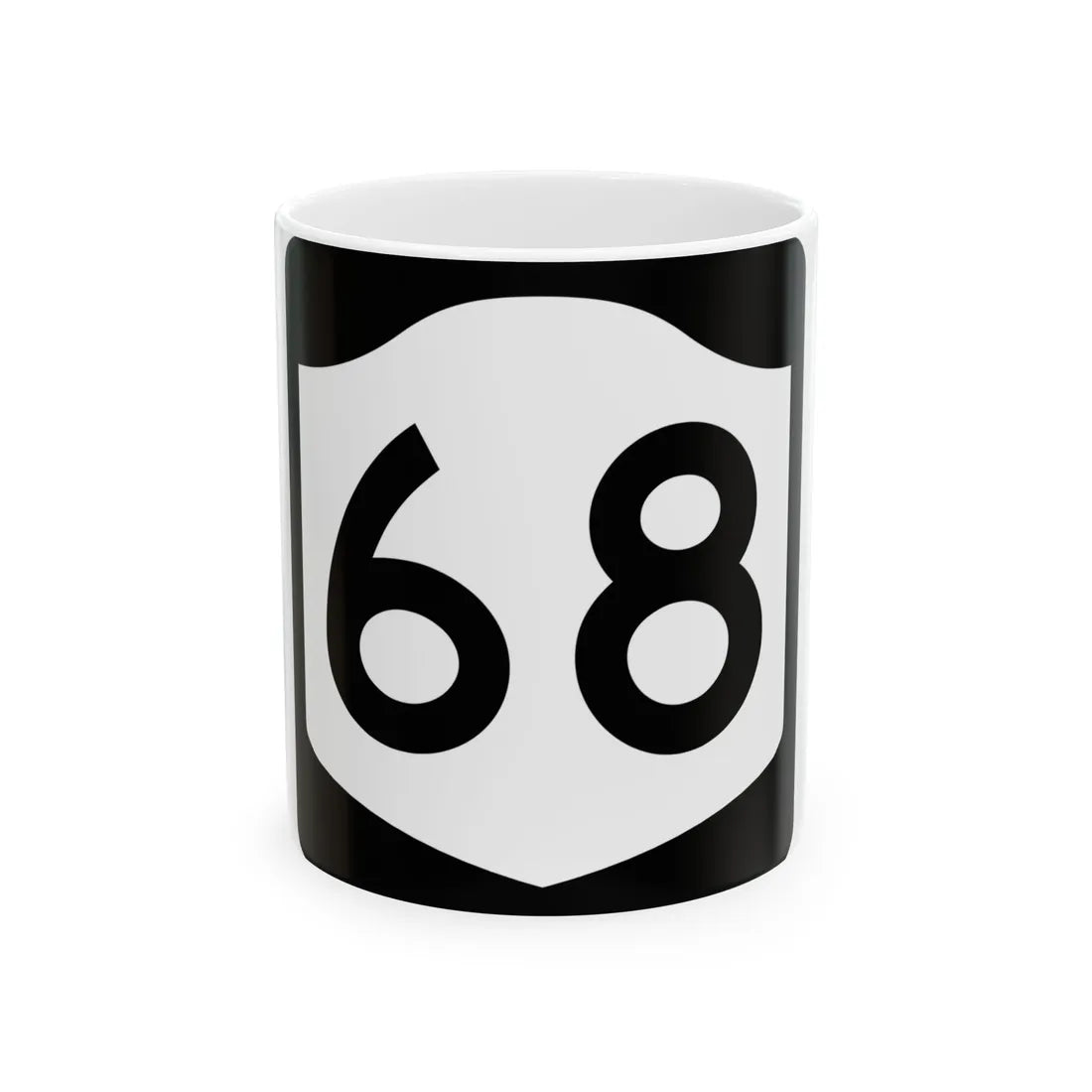 NY-68 (New York) (Road Sign) White Coffee Mug 11oz - Go Mug Yourself