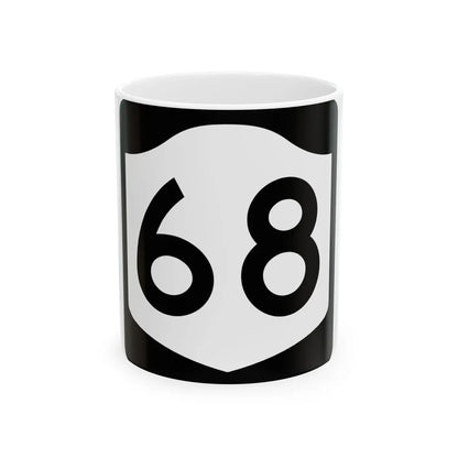 NY-68 (New York) (Road Sign) White Coffee Mug 11oz - Go Mug Yourself