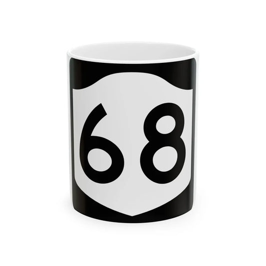 NY-68 (New York) (Road Sign) White Coffee Mug 11oz - Go Mug Yourself