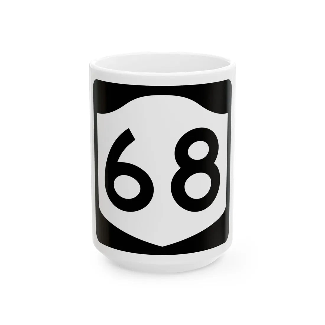 NY-68 (New York) (Road Sign) White Coffee Mug 15oz - Go Mug Yourself