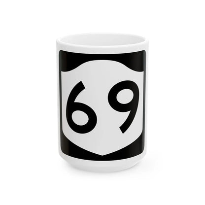 NY-69 (New York) (Road Sign) White Coffee Mug 15oz - Go Mug Yourself