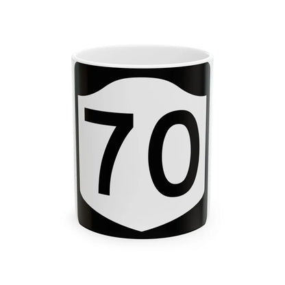 NY-70 (New York) (Road Sign) White Coffee Mug 11oz - Go Mug Yourself