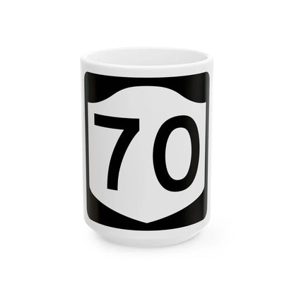 NY-70 (New York) (Road Sign) White Coffee Mug 15oz - Go Mug Yourself