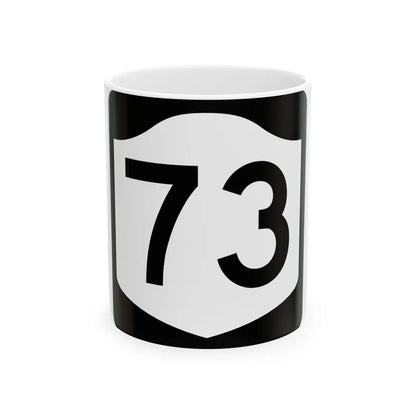 NY-73 (New York) (Road Sign) White Coffee Mug 11oz - Go Mug Yourself