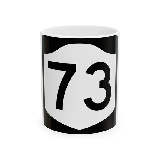 NY-73 (New York) (Road Sign) White Coffee Mug 11oz - Go Mug Yourself