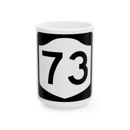 NY-73 (New York) (Road Sign) White Coffee Mug 15oz - Go Mug Yourself