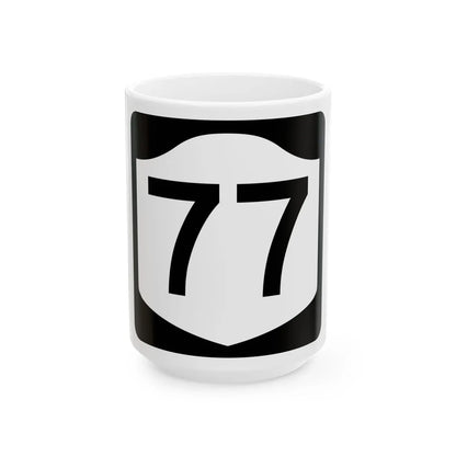 NY-77 (New York) (Road Sign) White Coffee Mug 15oz - Go Mug Yourself