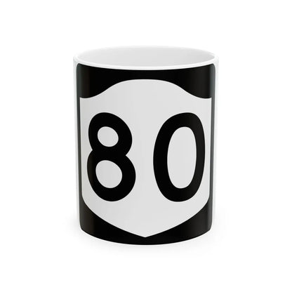 NY-80 (New York) (Road Sign) White Coffee Mug 11oz - Go Mug Yourself