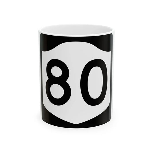 NY-80 (New York) (Road Sign) White Coffee Mug 11oz - Go Mug Yourself