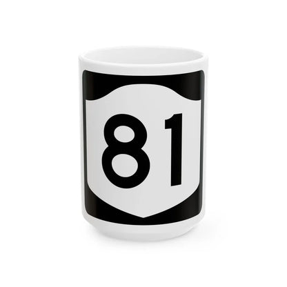 NY-81 (New York) (Road Sign) White Coffee Mug 15oz - Go Mug Yourself