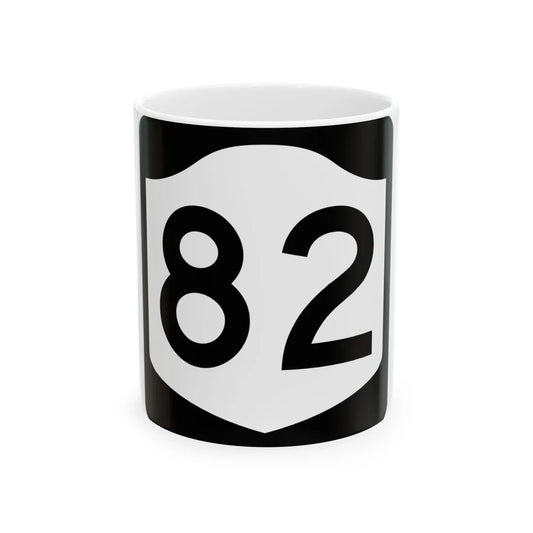 NY-82 (New York) (Road Sign) White Coffee Mug 11oz - Go Mug Yourself