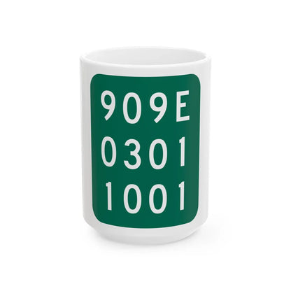 NY-909E (New York) (Road Sign) White Coffee Mug 15oz - Go Mug Yourself