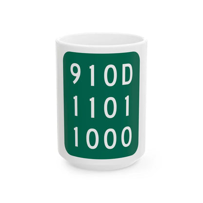 NY-910D (New York) (Road Sign) White Coffee Mug 15oz - Go Mug Yourself