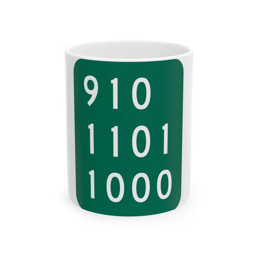 NY-910E (New York) (Road Sign) White Coffee Mug 11oz - Go Mug Yourself