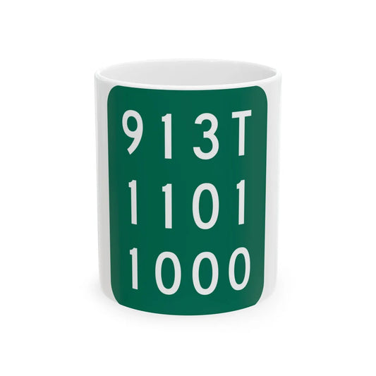 NY-913T (New York) (Road Sign) White Coffee Mug 11oz - Go Mug Yourself