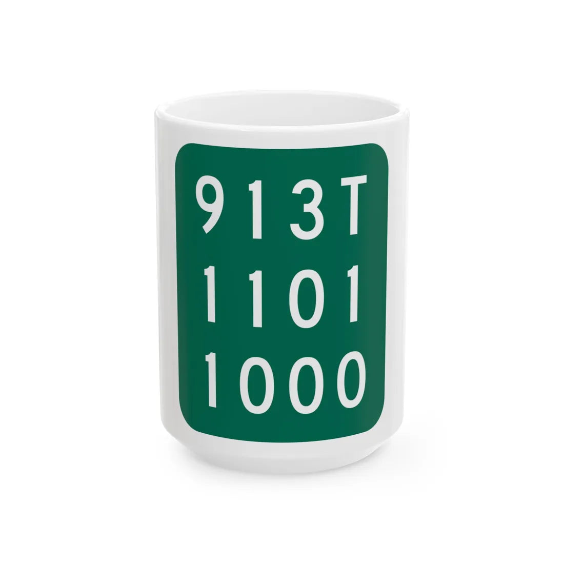 NY-913T (New York) (Road Sign) White Coffee Mug 15oz - Go Mug Yourself
