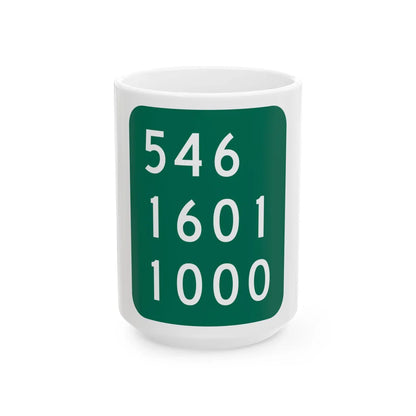 NY-914T (New York) (Road Sign) White Coffee Mug 15oz - Go Mug Yourself