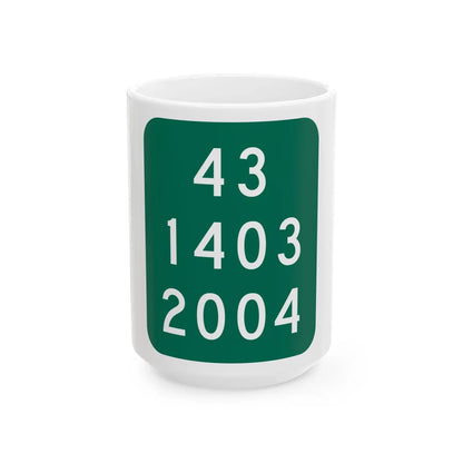 NY-915E (New York) (Road Sign) White Coffee Mug 15oz - Go Mug Yourself
