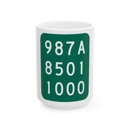 NY-987A (New York) (Road Sign) White Coffee Mug 15oz - Go Mug Yourself