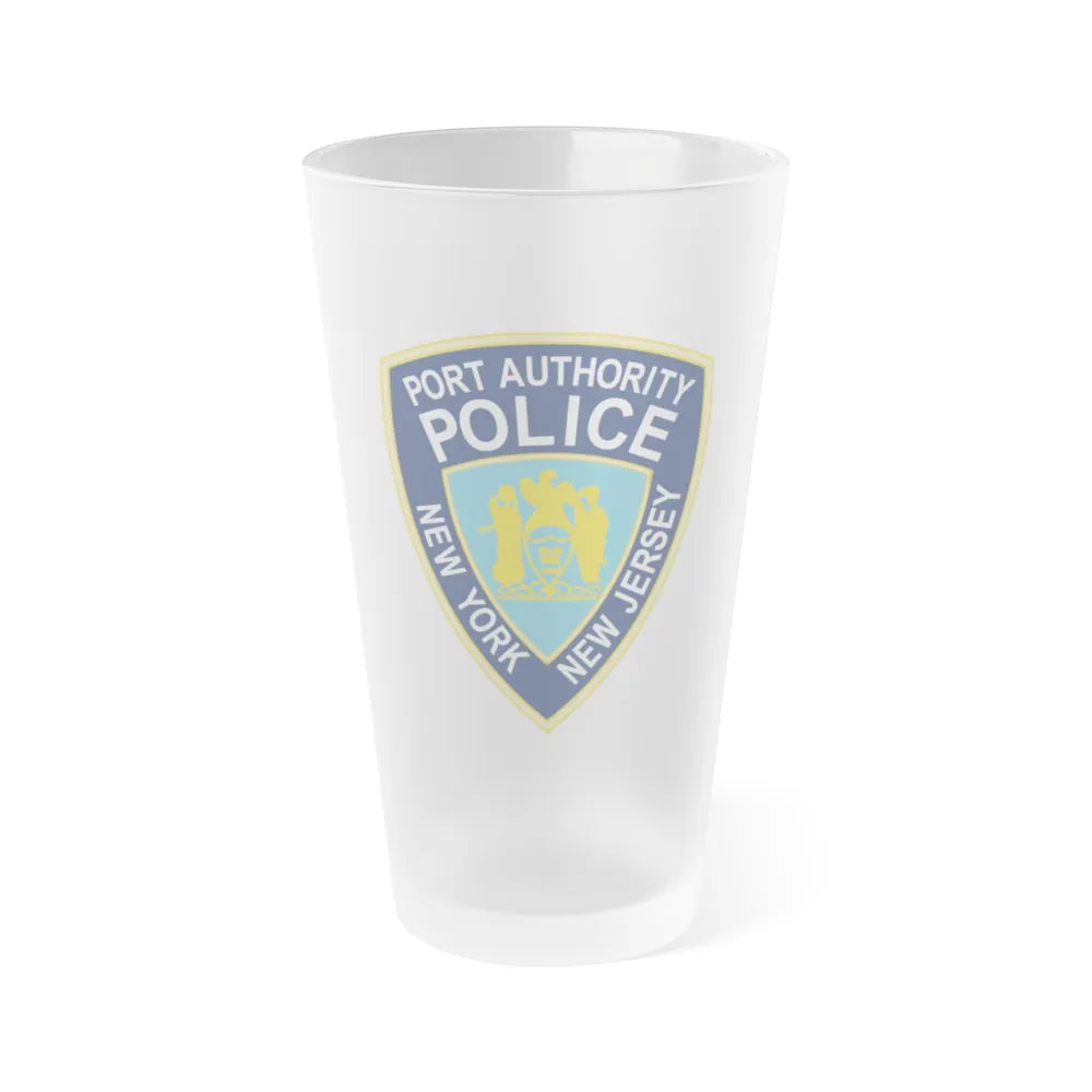 NY NJ Port Authority - Frosted Pint Glass 16oz-16oz-Frosted-Go Mug Yourself