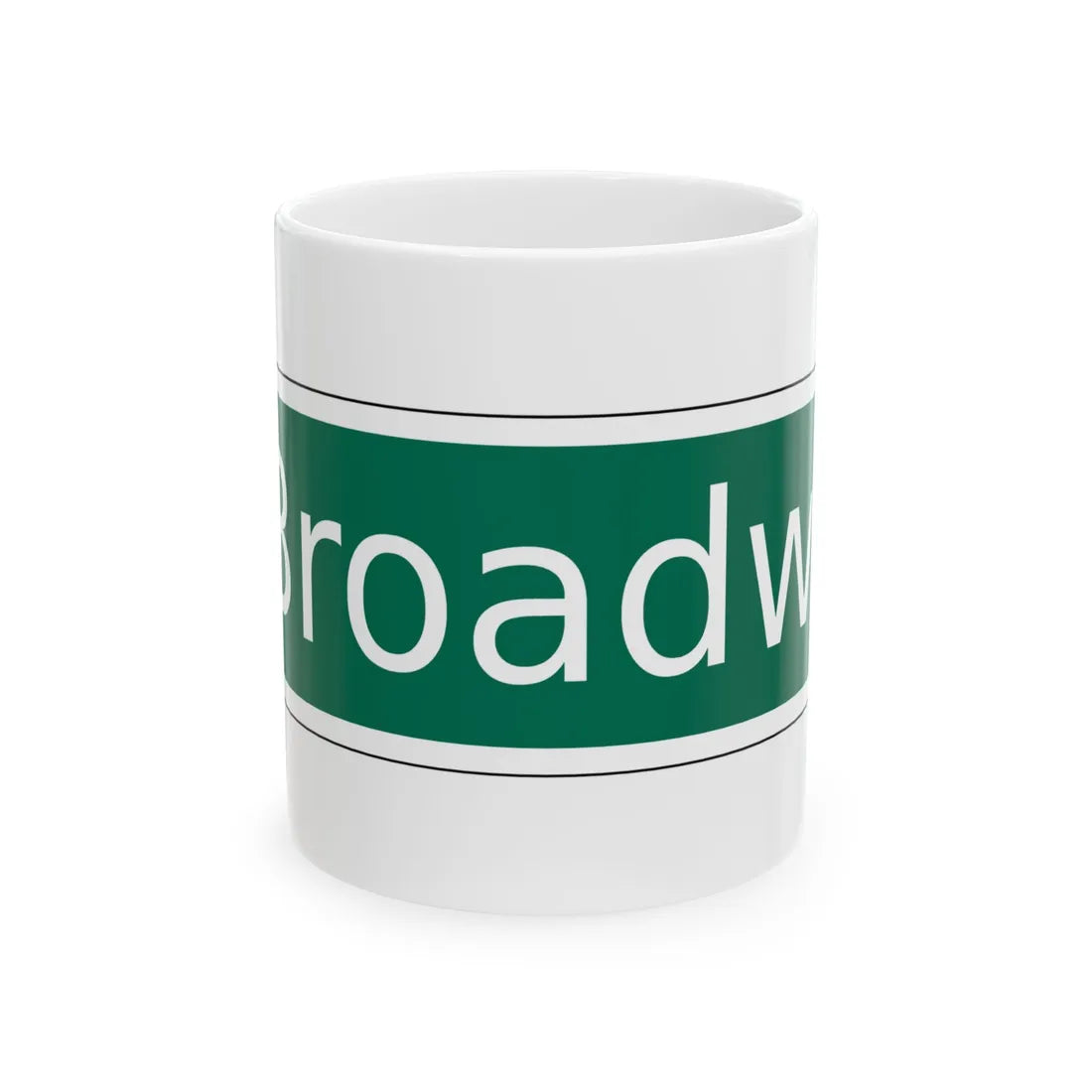 NYCDOT East Broadway Sign (New York) (Road Sign) White Coffee Mug 11oz - Go Mug Yourself