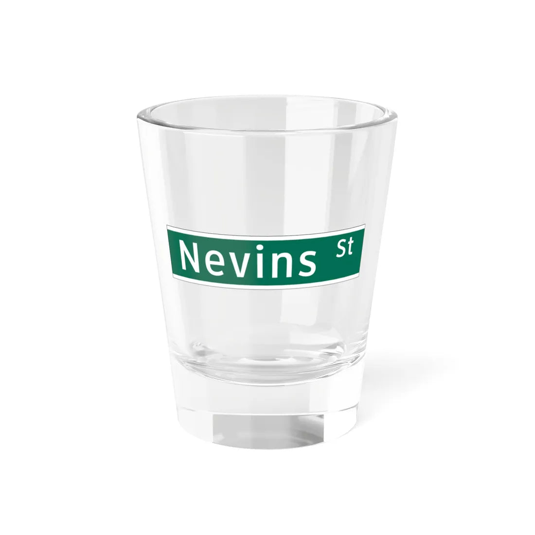 NYCDOT NEVINS ST Sign (New York) (Road Sign) Shot Glass 1.5oz 1.5oz - Go Mug Yourself