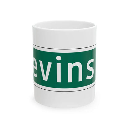 NYCDOT NEVINS ST Sign (New York) (Road Sign) White Coffee Mug 11oz - Go Mug Yourself