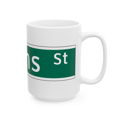 NYCDOT NEVINS ST Sign (New York) (Road Sign) White Coffee Mug - Go Mug Yourself