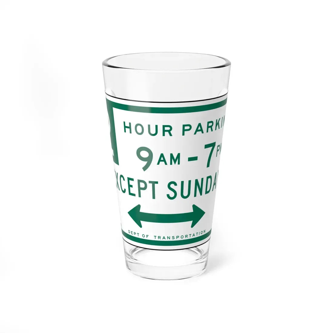 NYCDOT R7-182R (New York) (Road Sign) Pint Glass 16oz 16oz - Go Mug Yourself