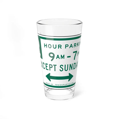 NYCDOT R7-182R (New York) (Road Sign) Pint Glass 16oz 16oz - Go Mug Yourself