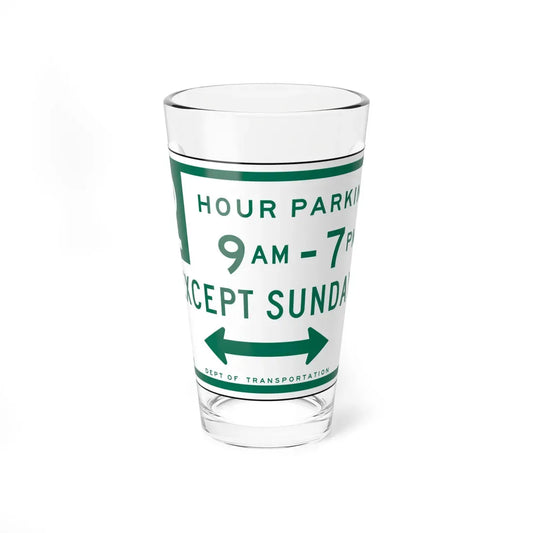 NYCDOT R7-182R (New York) (Road Sign) Pint Glass 16oz 16oz - Go Mug Yourself