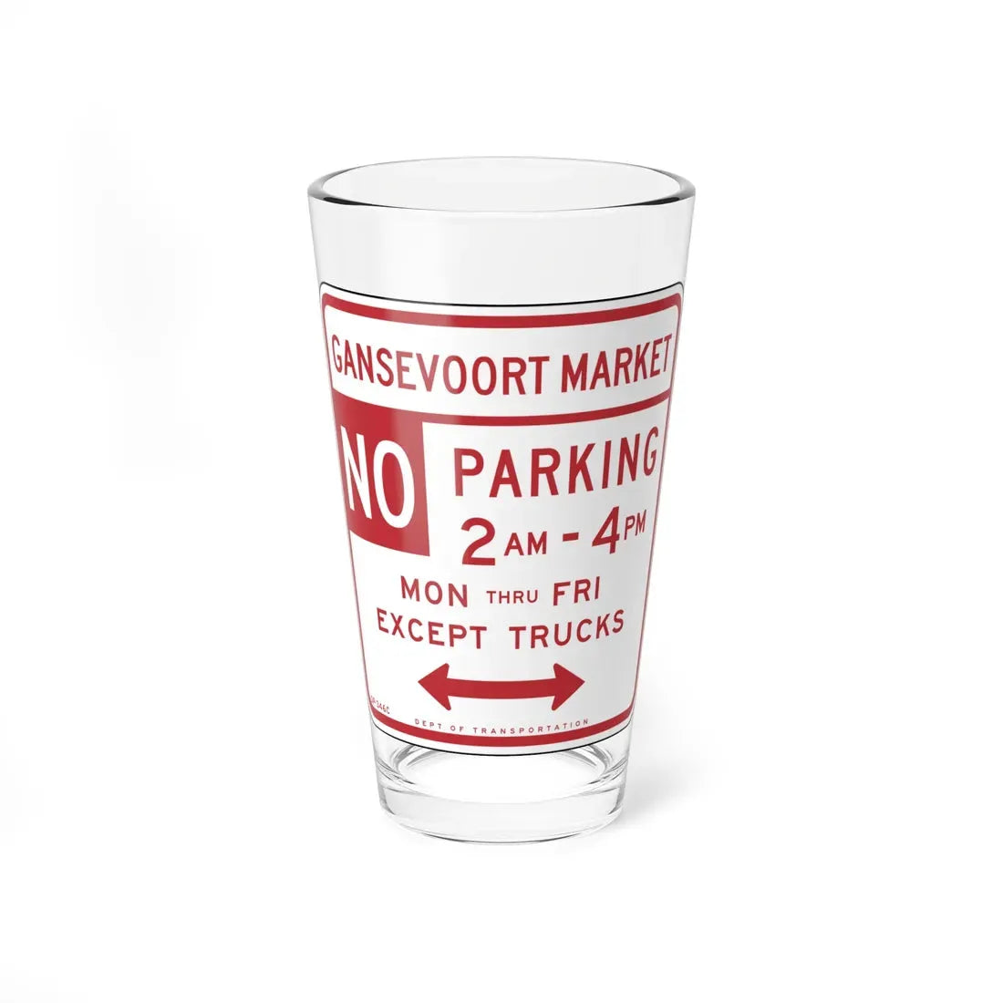 NYCDOT SC-346C (New York) (Road Sign) Pint Glass 16oz 16oz - Go Mug Yourself