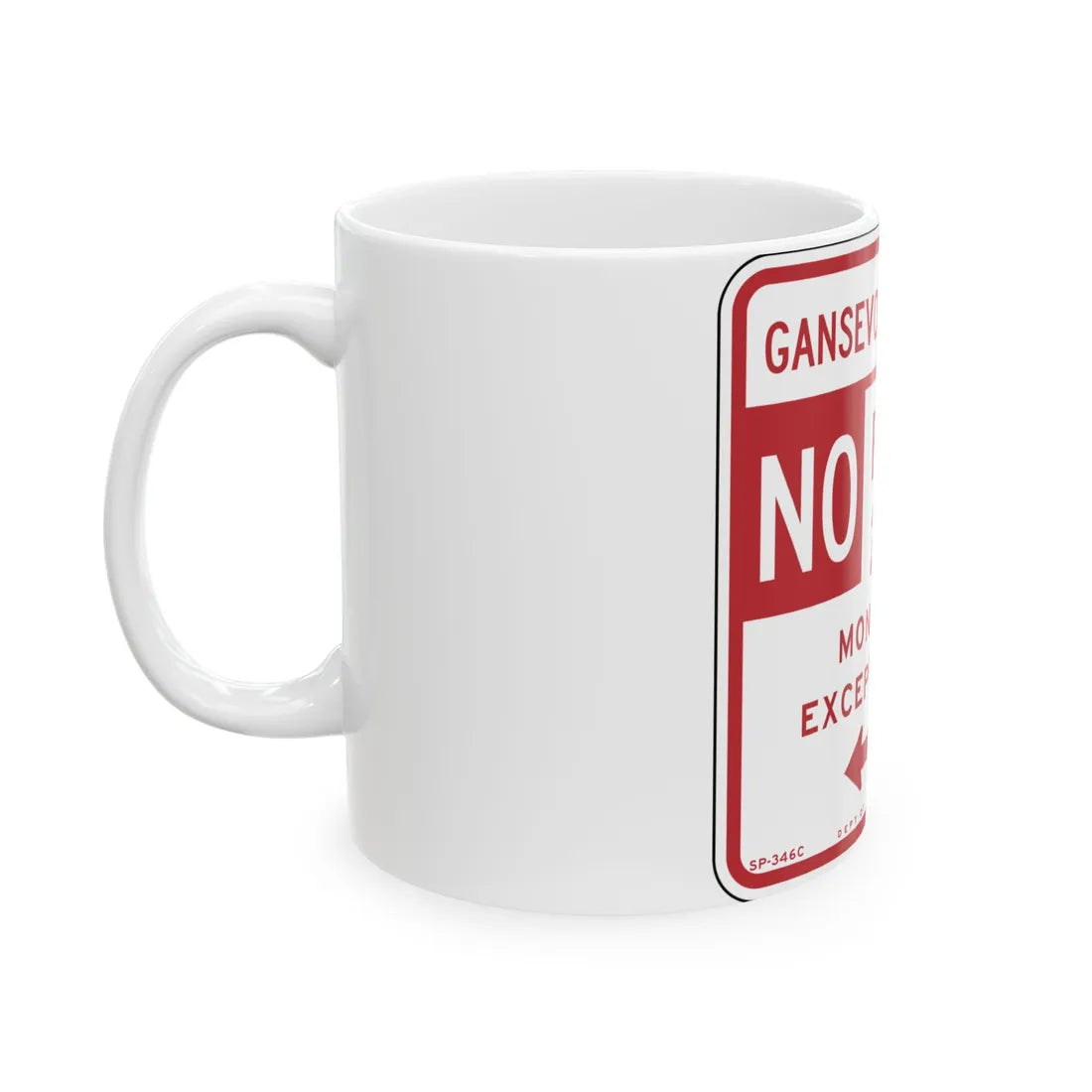 NYCDOT SC-346C (New York) (Road Sign) White Coffee Mug - Go Mug Yourself