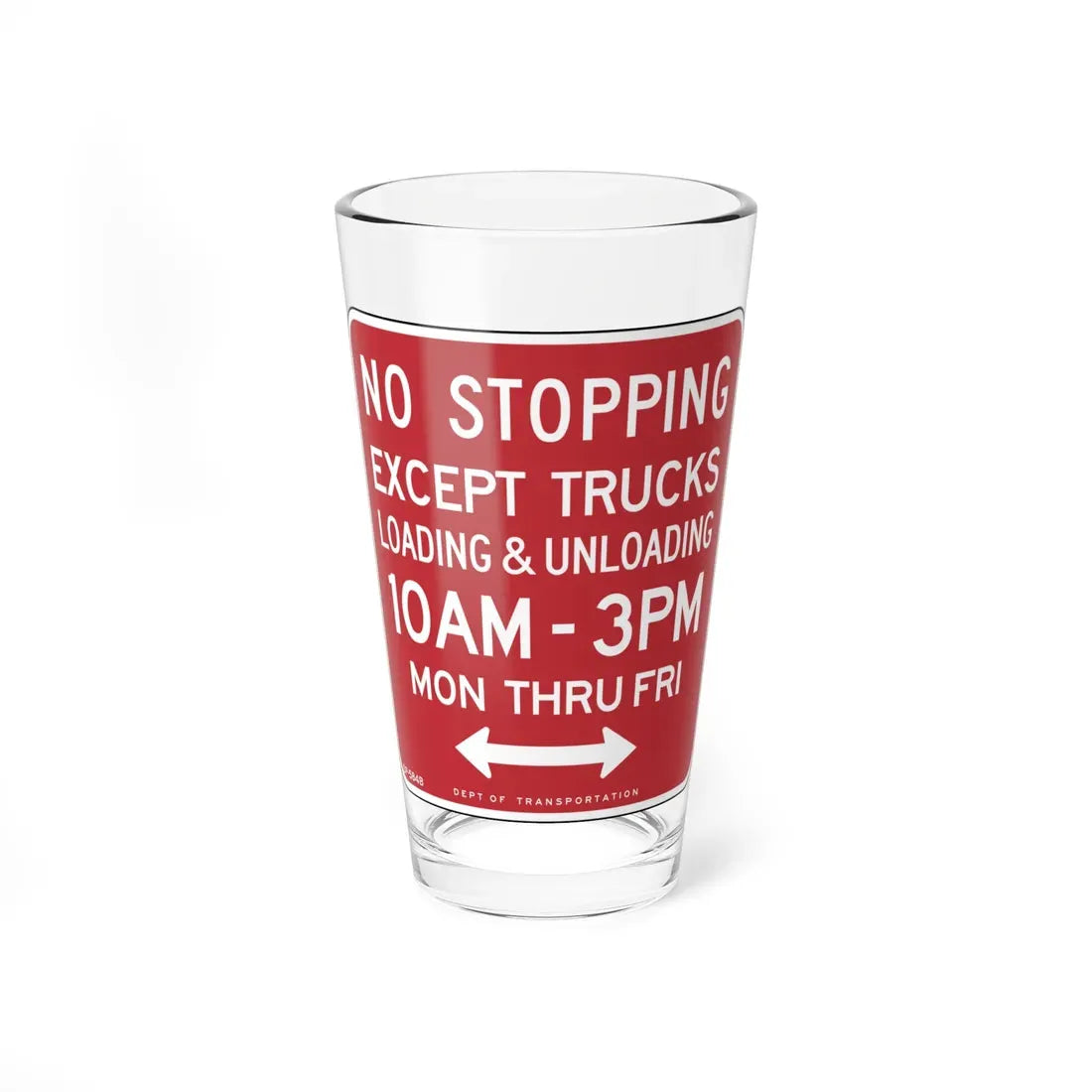 NYCDOT SP-584B (New York) (Road Sign) Pint Glass 16oz 16oz - Go Mug Yourself