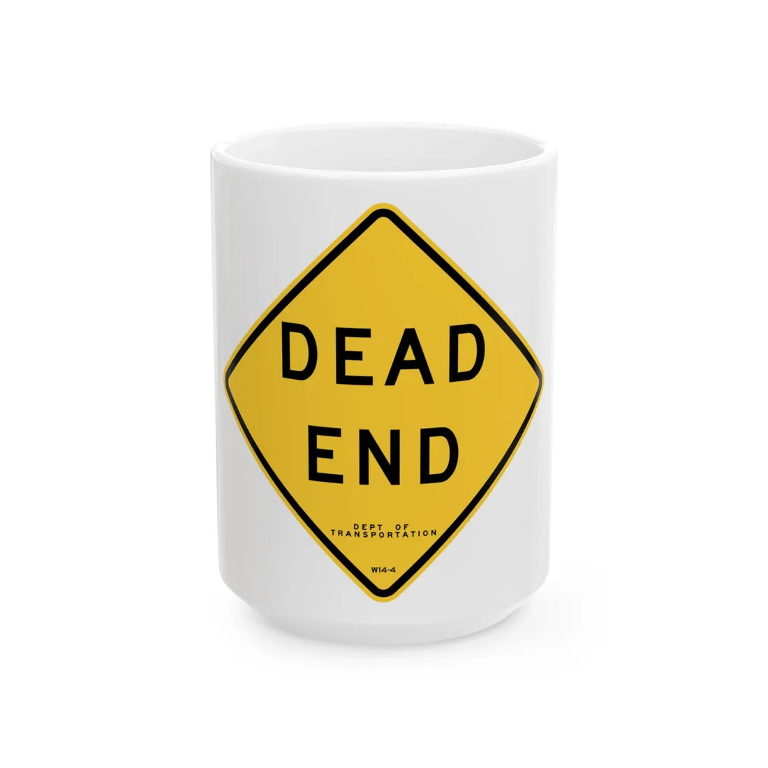 NYCDOT W14-4 (New York) (Road Sign) White Coffee Mug 15oz - Go Mug Yourself
