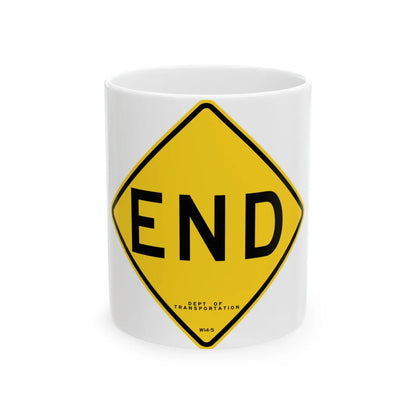 NYCDOT W14-5 (New York) (Road Sign) White Coffee Mug 11oz - Go Mug Yourself