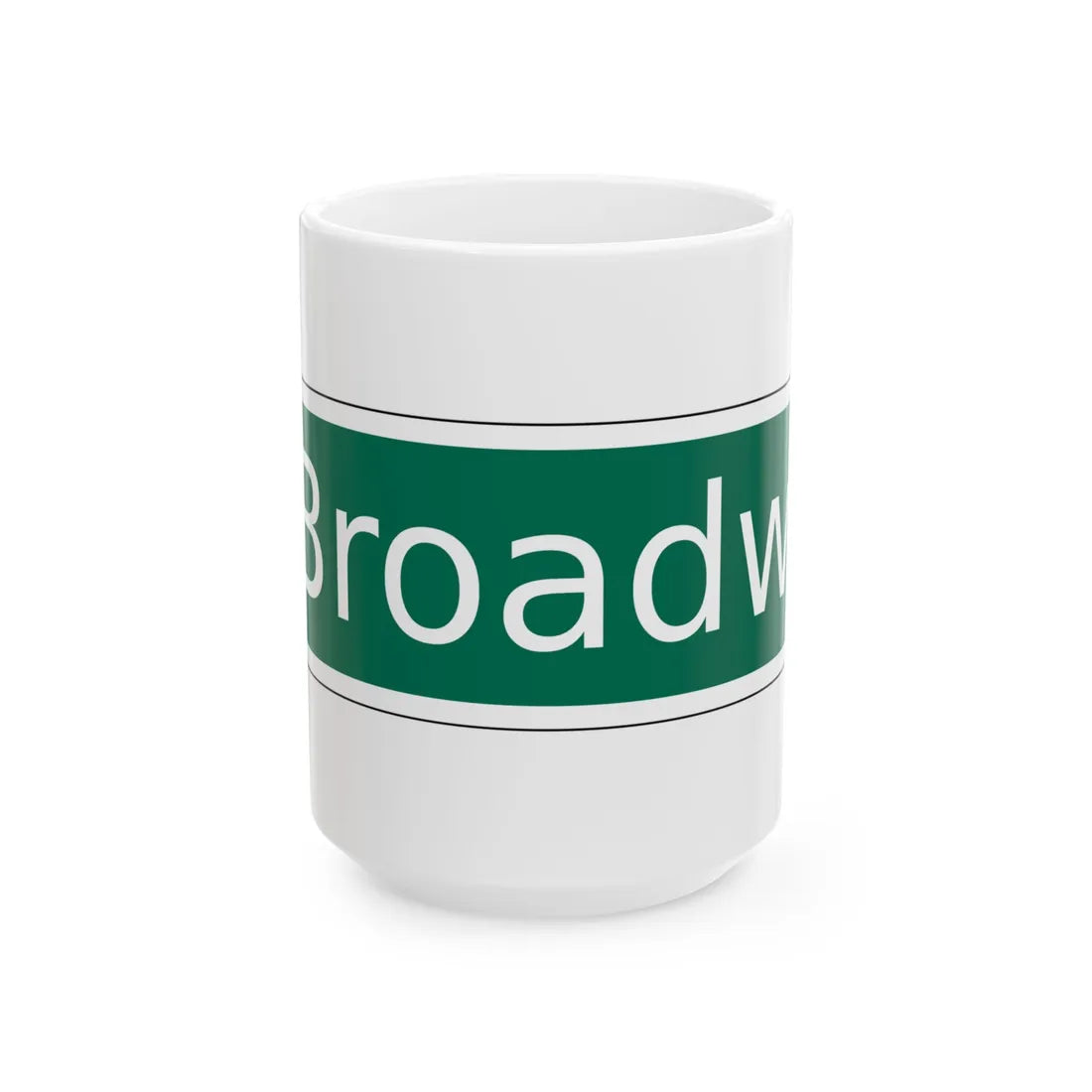 NYCDOT West Broadway Sign (New York) (Road Sign) White Coffee Mug 15oz - Go Mug Yourself