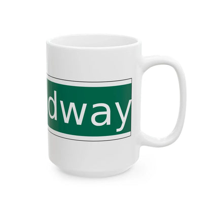 NYCDOT West Broadway Sign (New York) (Road Sign) White Coffee Mug - Go Mug Yourself