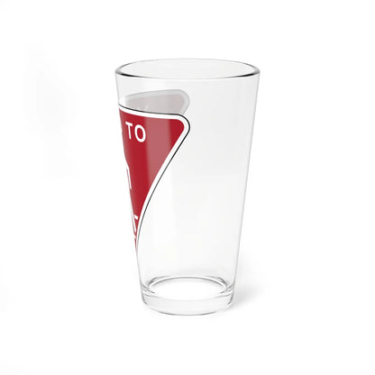 NYCDOT YIELD TO PEDESTRIANS (New York) (Road Sign) Pint Glass 16oz - Go Mug Yourself