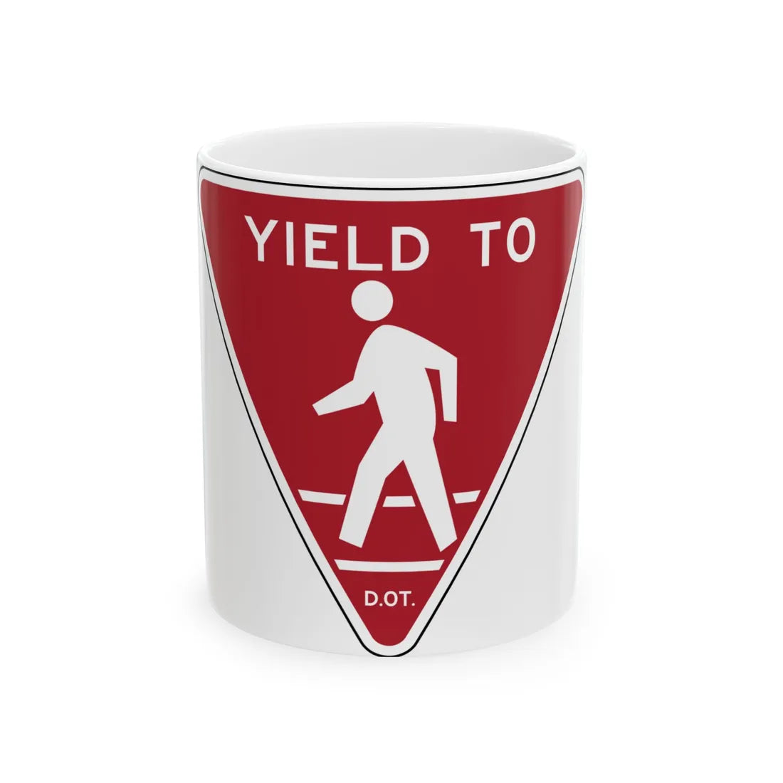 NYCDOT YIELD TO PEDESTRIANS (New York) (Road Sign) White Coffee Mug 11oz - Go Mug Yourself