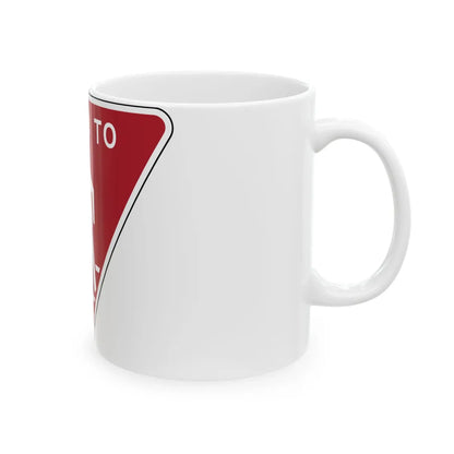 NYCDOT YIELD TO PEDESTRIANS (New York) (Road Sign) White Coffee Mug - Go Mug Yourself