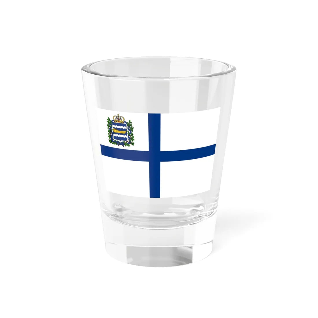 Nyländska Jaktklubben flag 1861-1900 (Finland) Shot Glass 1.5oz 1.5oz - Go Mug Yourself