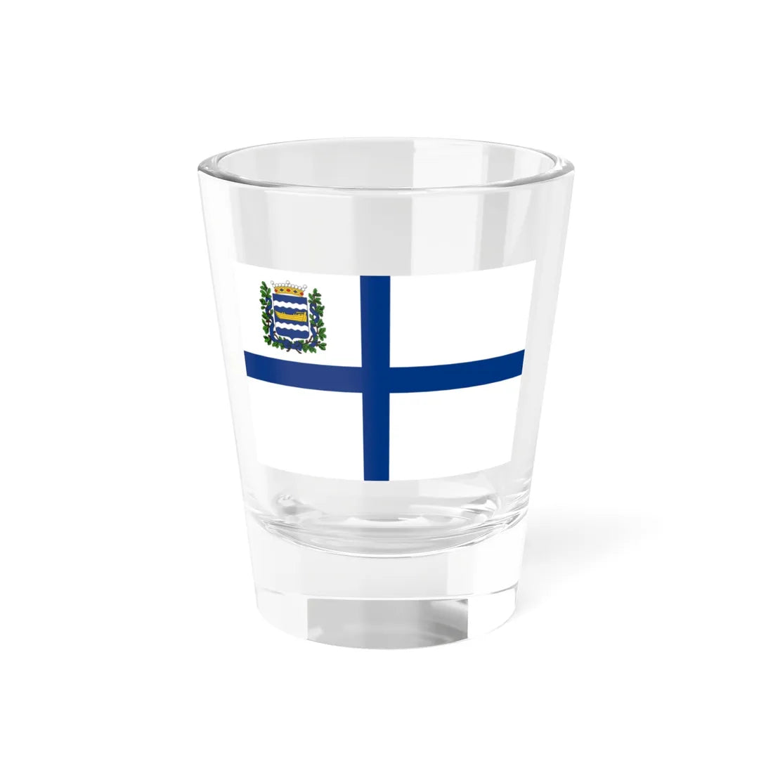 Nyländska Jaktklubben flag 1900-1910 and 1917-1919 (Finland) Shot Glass 1.5oz 1.5oz - Go Mug Yourself