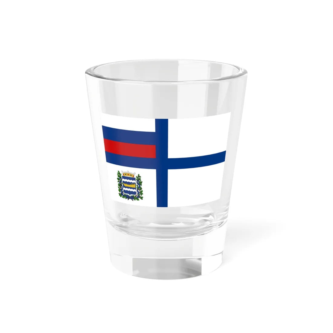 Nyländska Jaktklubben flag 1910-1917 (Finland) Shot Glass 1.5oz 1.5oz - Go Mug Yourself