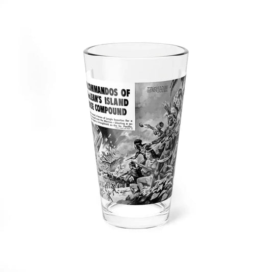 Nymph Commandos Of Red MacLean's Island Paradise Compound, Action For Men, May 1966 (Magazine Illustration) Pint Glass 16oz 16oz - Go Mug Yourself